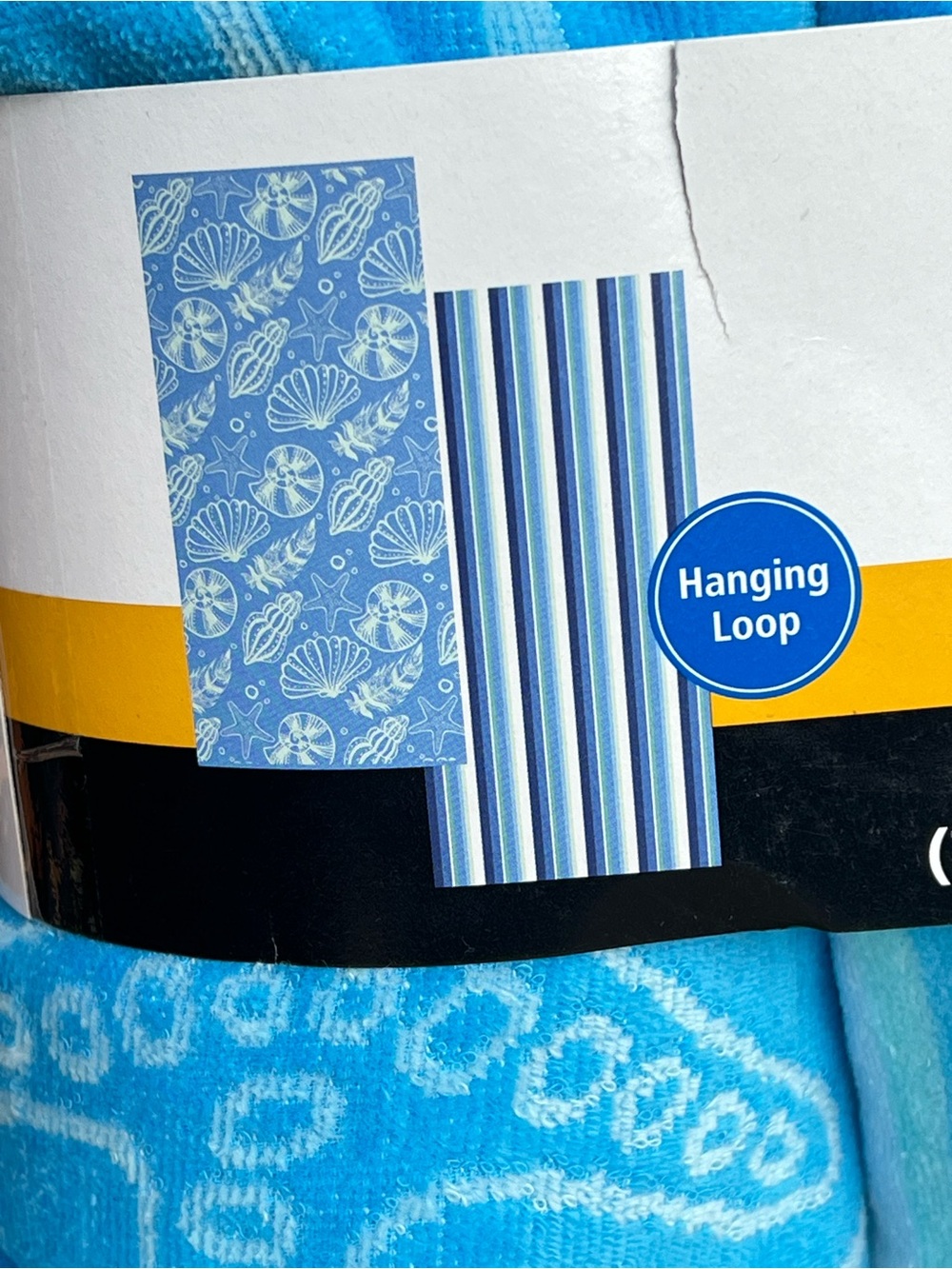 Set of 2 Seashell/Striped Beach Towels